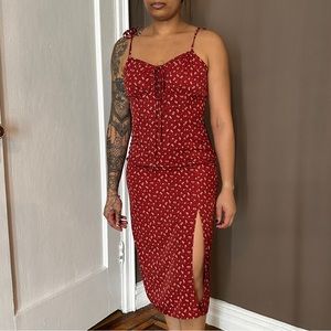 Red Floral Dress, size M